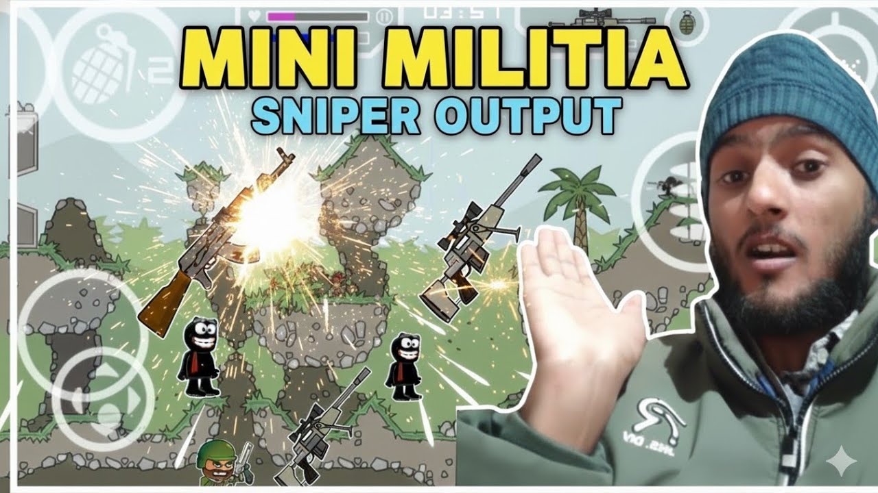 SHOLAY vs hawasi vs Baba tila | 1v1v1| mini militia sniper outpost 