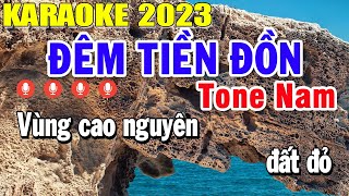 Đêm Tiền Đồn Karaoke Tone Nam Nhạc Sống 2023 | Trọng Hiếu