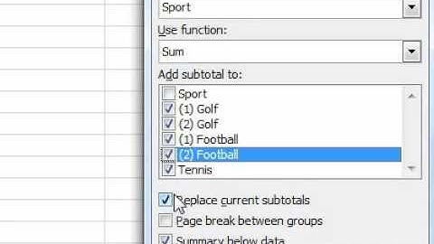 How to insert a subtotal