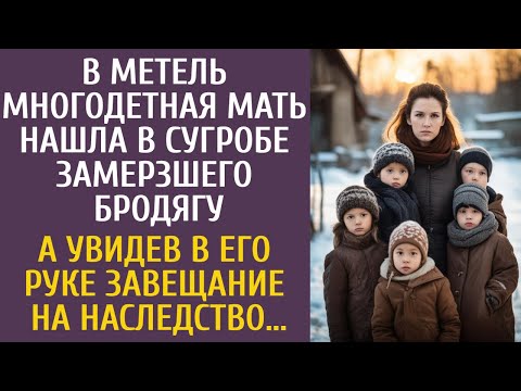 В метель многодетная мать нашла в сугробе замерзшего бродягу… А увидев в его руке завещание обомлела