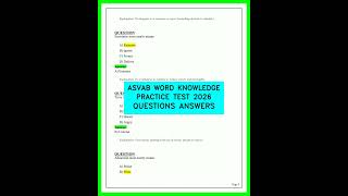 ASVAB WORD KNOWLEDGE PRACTICE TEST 2026 QUESTIONS ANSWERS video