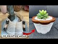 Diy smooth geometric planter use 3d printed mold acrylic pot painting