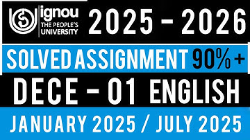 dece 1 solved assignment ignou in english 2025-26 | IGNOU DECE ASSIGNMENT 2025-2026 | IGNOU DECE