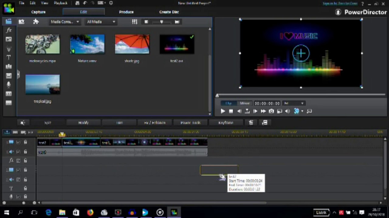 editing video cara memisahkan audio dan video part 1 powerdirector ...