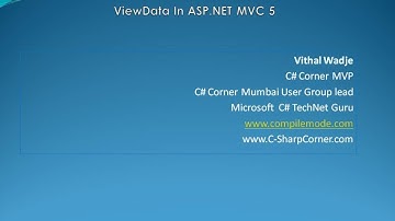 ViewData In ASP.NET MVC