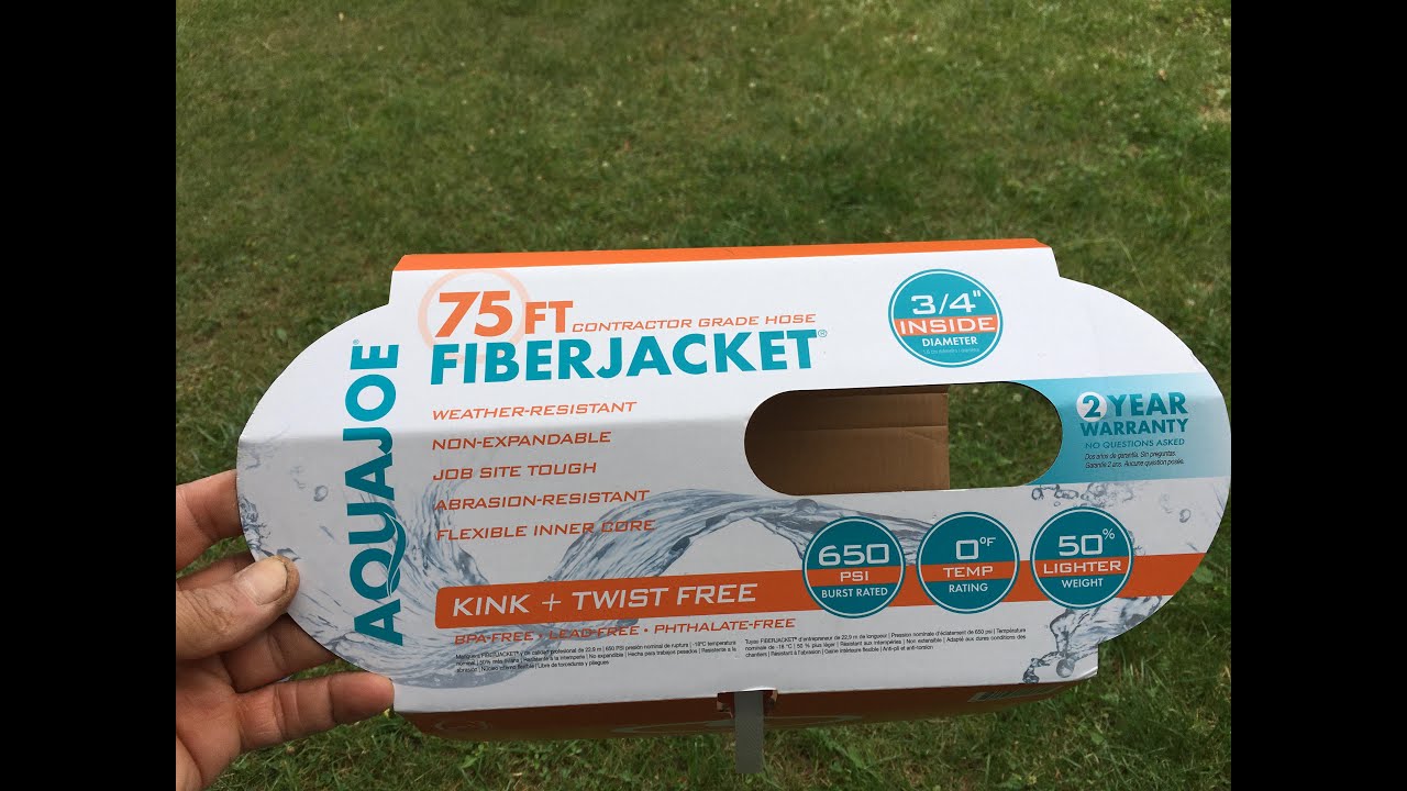 AQUA JOE 3/4 inch Diameter x 75 feet long Orange Fiber Jacket Contractor Grade Water Hose