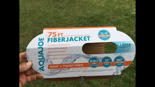 AQUA JOE 3/4 inch Diameter x 75 feet long Orange Fiber Jacket Contractor Grade Water Hose