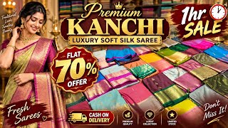 🛑Premium Kanchi Luxury Soft Silk Saree Fresh batch FLAT 80% OFFER-799/-#puresilk#silksaree#sareelive screenshot 4