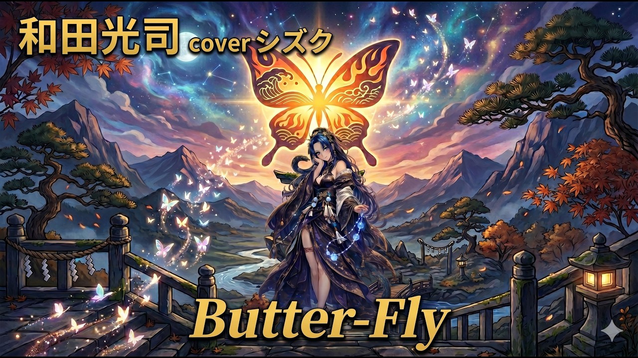 Butter-Fly / 和田光司 (Cover by シズク 四奏絢爛)【和風ロックAI