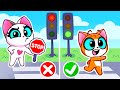 When You Cross the Street | Kids' Road Safety Rules | Traffic Safety + More | Purr-Purr
