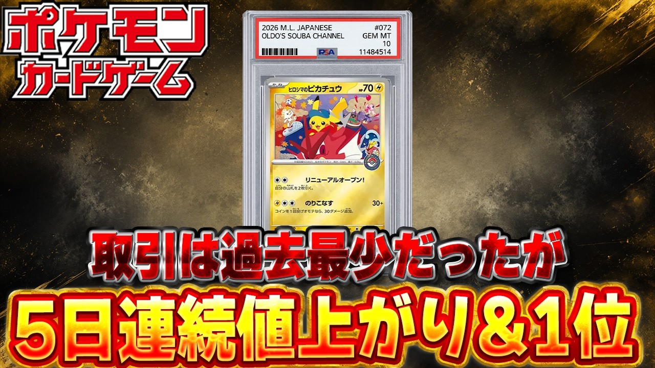 Pokemon Cards] Three days of record-low trading volume; Hiroshima