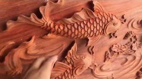 Tranh Cửu Ngư Quần Hội Đục Trạm Thủ Công Siêu Đẹp Tại ĐỒ GỖ QUANG HIỆP 0909.999.555 -  0987.654.571