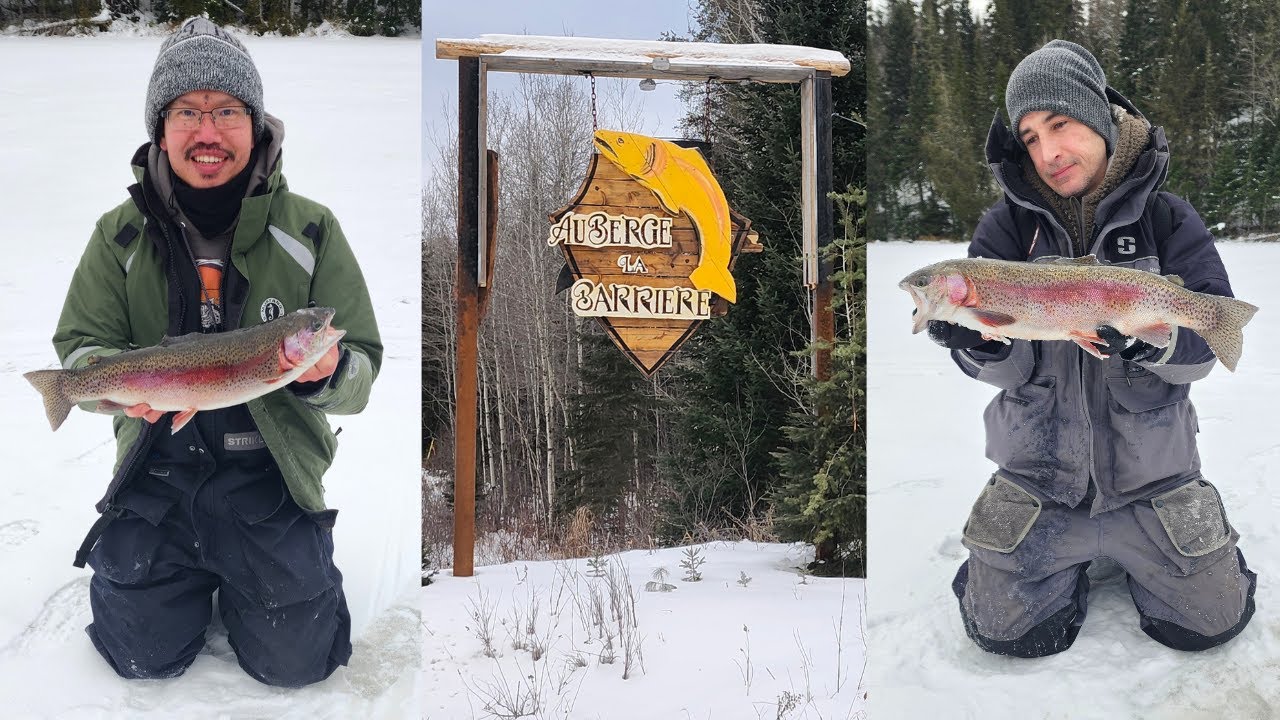 Ice Fishing for Trout at Pourvoirie Auberge La Barrière!!
