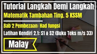 Matematik Tambahan Tingkatan 5 Bab 2 Pembezaan Latihan Kendiri 2 1 Soalan 1 Dan 2 Youtube