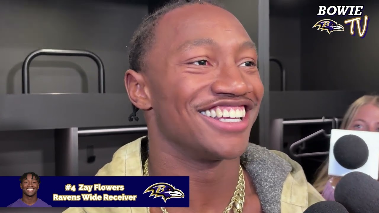 Послушайте, что говорит принимающий игрок «Балтимор Рэйвенс» Зэй Флауэрс — «Рэйвенс» против «Беар...