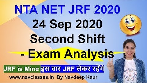 24 Sep 2020 Second Shift - Exam Analysis | Ans Keys | NTA NET JRF 2020