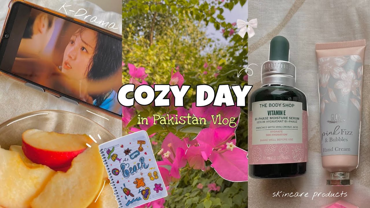 Cozy Day In Pakistan Vlog 💗| K-drama Vibes, Aesthetic Skincare with Calm Routine 🎀