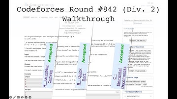 Codeforces Round 842 | Problems A, B, C | Walkthrough