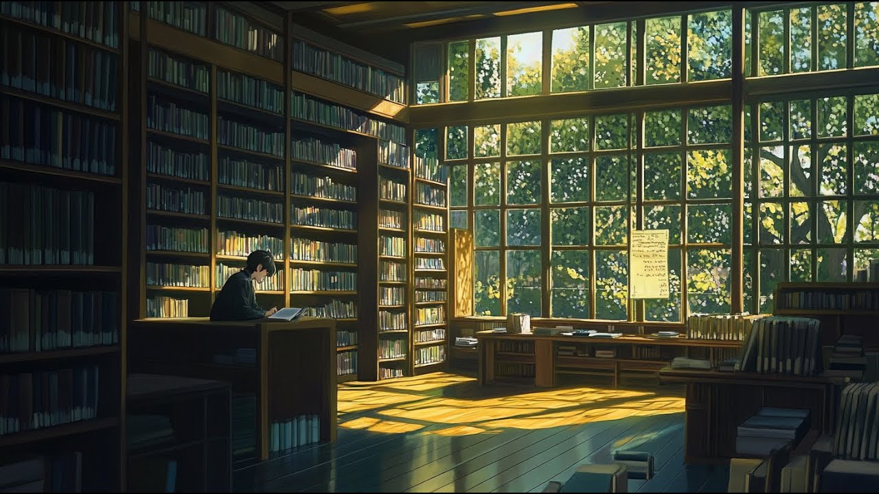 Golden Light in the Library|1 Hour Japandi Lofi Beats with Timer for Deep Focus & Calm Energy