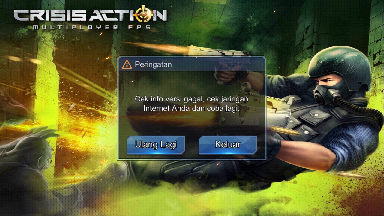 Cara mengatasi GAME CRISIS ACTION cek info versi gagal 