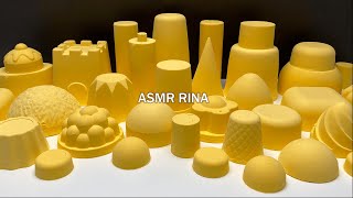 ASMR baking soda yellow crunchy geometric shapes crush