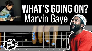 "What's Going On" by Marvin Gaye GUITAR CHORDS Lesson and Analysis (percussive fingerstyle R&B)