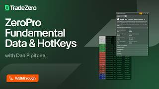 How to Use Fundamental Data and Hot Keys in TradeZero ZeroPro