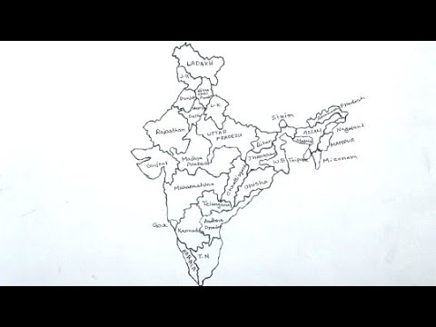 How to Draw the Map of India-Draw India Map Step by Step-Outline - TS TET  Online Application Avanigadda Study Material Download