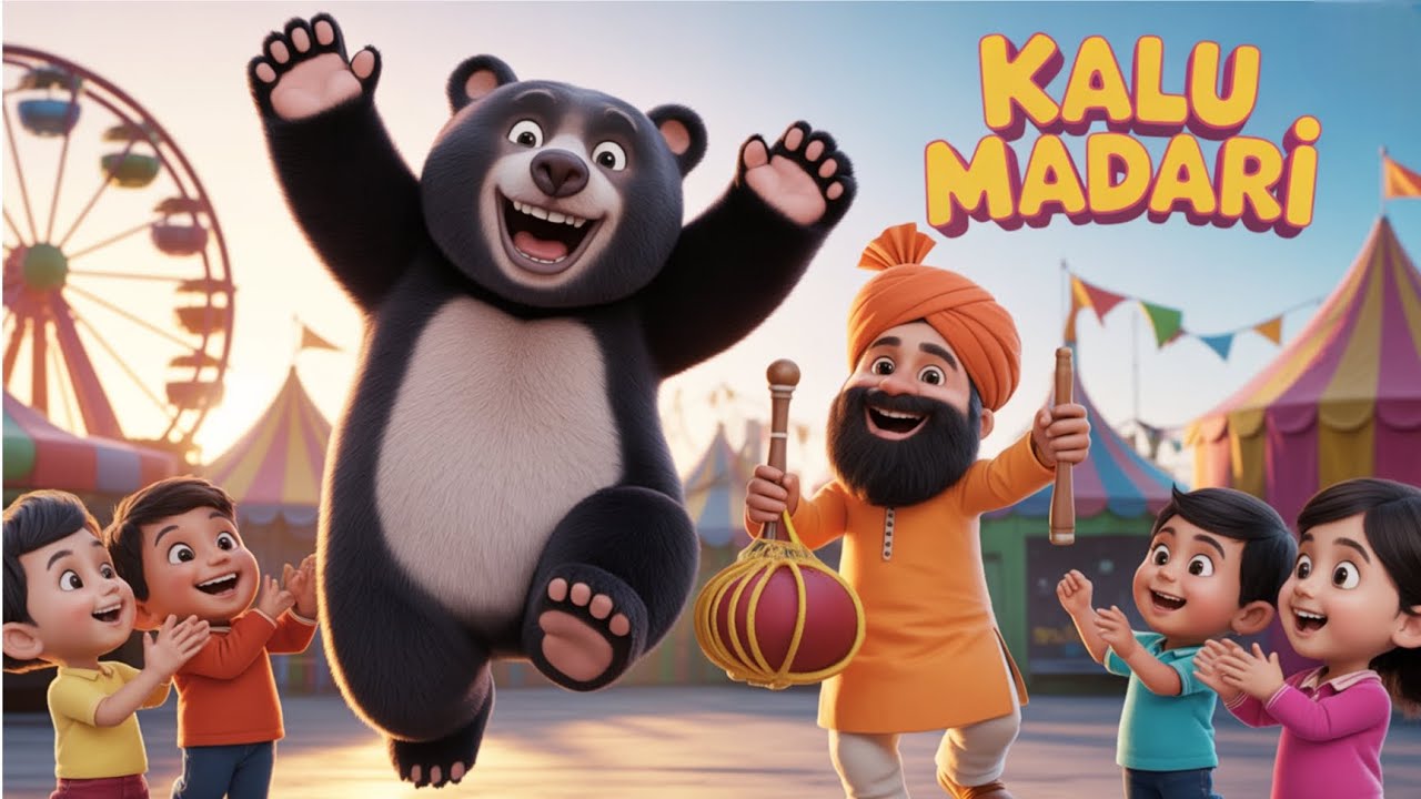 Kalu Madari Aaya | कालू मदारी आया | Hindi Kids Rhyme | 3D Animated Hindi Nursery Song 🎵