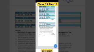 Class 12 Term 1 Datesheet For 20212022 Exam By Cbse