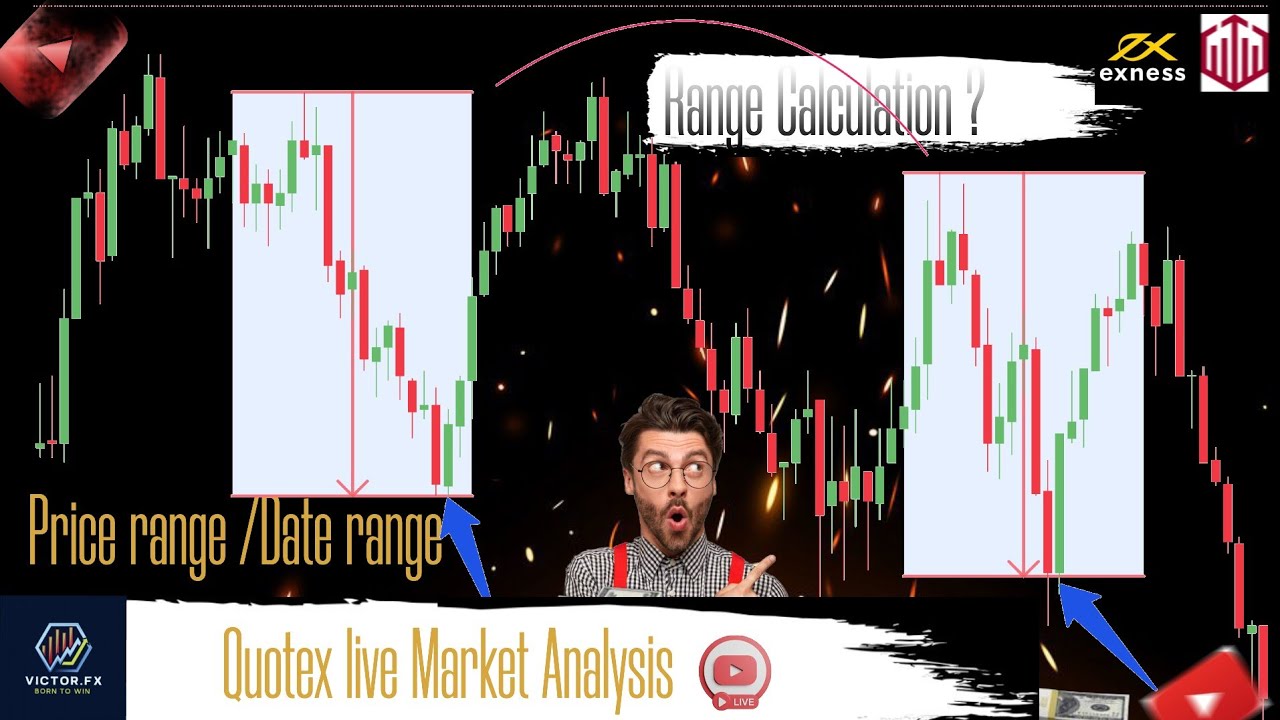 Quotex Range Calculation Strategy Part 2 🔴  Date Range & Price Range Live Trading 