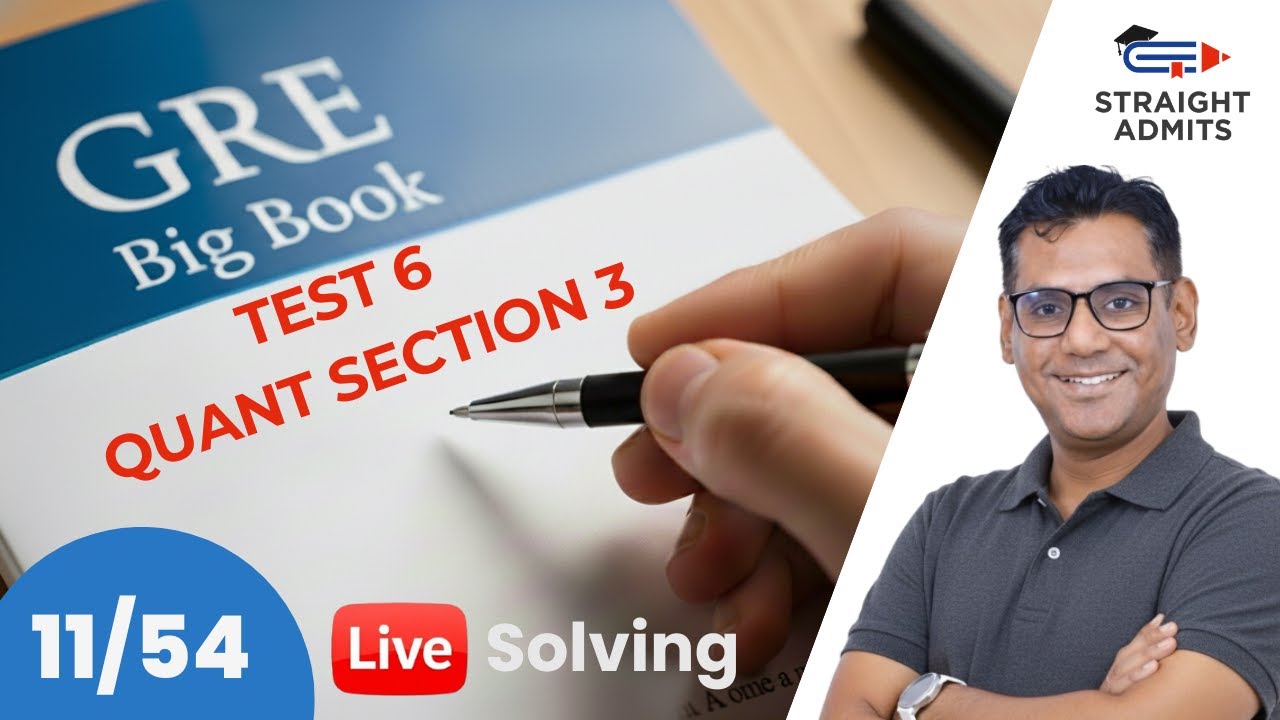 GRE Big Book - Test 6 - Quant Section 3 | Live Solving