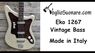 Eko 1267 Vintage Bass Made in Italy 1970's Short Scale Glitter Grey