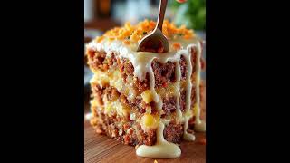 Hawaiian Carrot Pineapple Cake with Cream Cheese Glaze🔥😃#shorts Hawaiian Carrot Pineapple Cake with Cream Cheese Glaze🔥😃#shorts