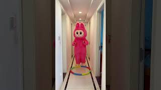 cute Zimomo & Mokoko jumping into the hula hoop