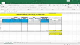 Perhitungan Expected Rate of Return dan Risk Investasi via Excel