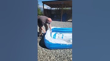 QUICK HACK TO BLOW UP #INFLATABLE POOL IN LESS THAN 2 MINUTES USING AIR COMPRESSORS #shorts