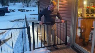Guwezoy 4FT Aluminum Deck Gate Installation &amp; Review | Auto Closing &amp; Anti-Sag