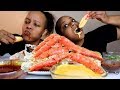 CHEESY SAUCE ALASKAN KING CRAB SEAFOOD BOIL MUKBANG