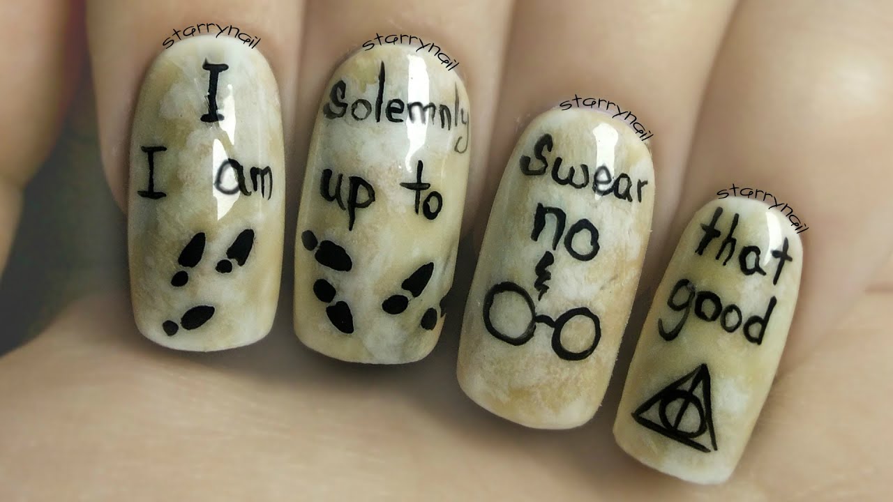 Easy Harry Potter Nails ⎮ Freehand Nail Art Tutorial 