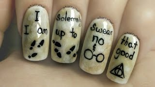 Easy Harry Potter Nails ⎮ Freehand Nail Art Tutorial