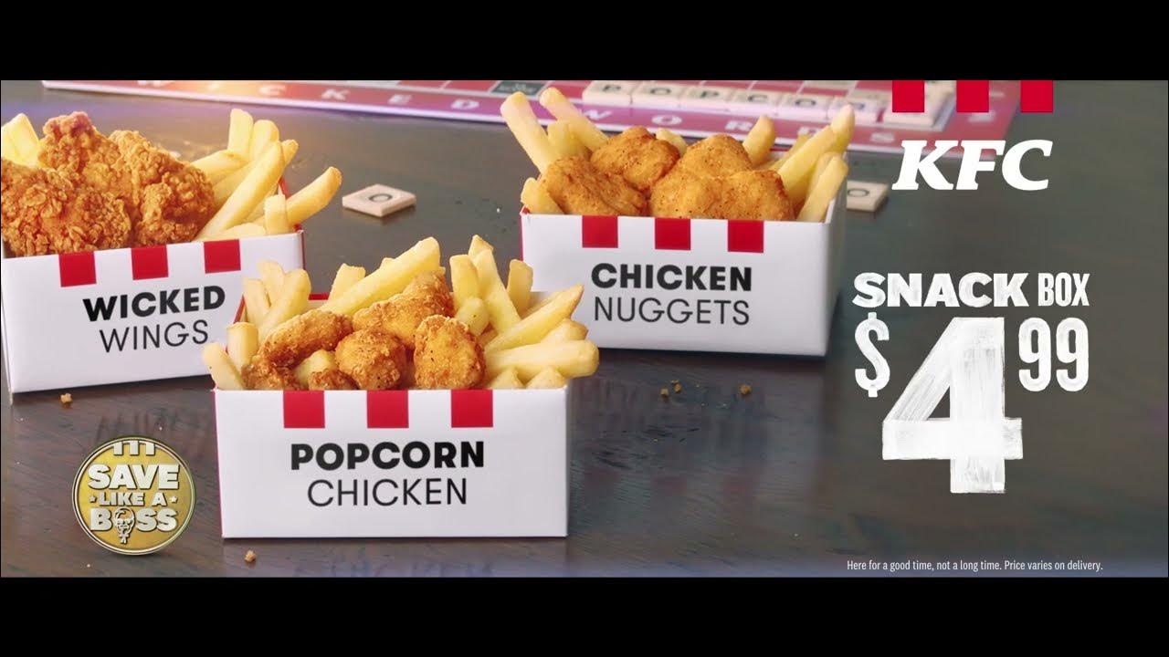 KFC - $4.99 Snackbox - New Zealand KFC advert with flipping a Scrabble board.