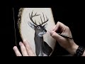Painting A Deer On A Piece Of Wood #deerpainting #art