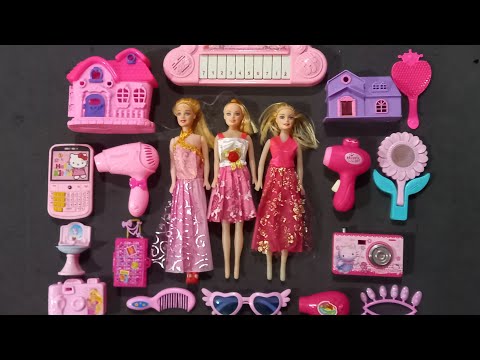 5 minutes Satisfying Hello Kitty Barbie Doll w/ cute Pink Beauty Accessories | Asmr
