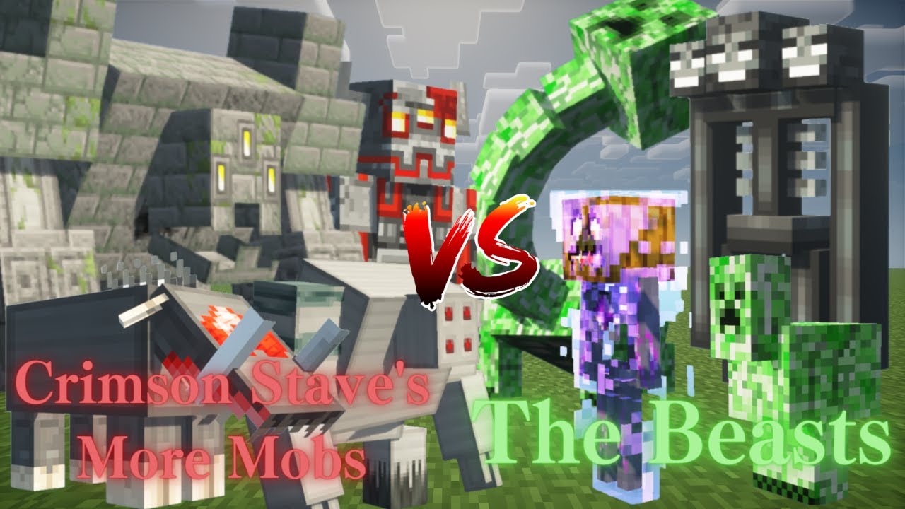 Crimson Steve's More Mobs VS The Beasts - YouTube