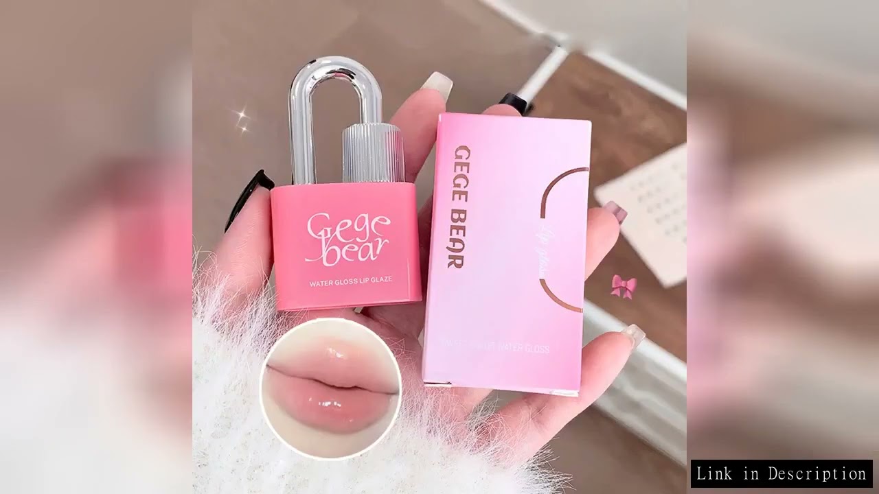 Gege Bear Lock Heart Sweet Color Water Gloss Lip Glaze Moisturizing Water Gloss Mirror Lip Glaze Cre