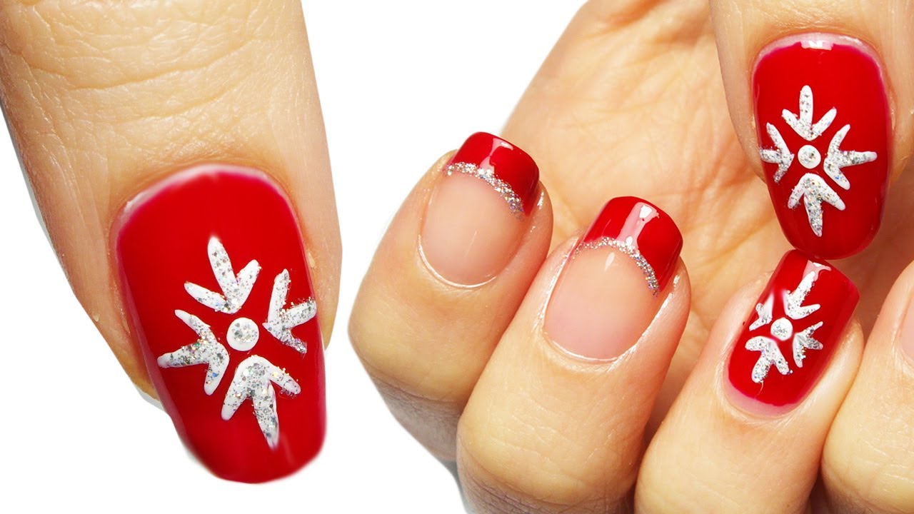 Immagini Natalizie Nail Art.Christmas Nail Art Tutorial Natalizia Youtube