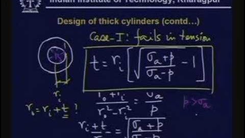 Lecture - 37 Design of Cylinders & Pressure Vessels - II
