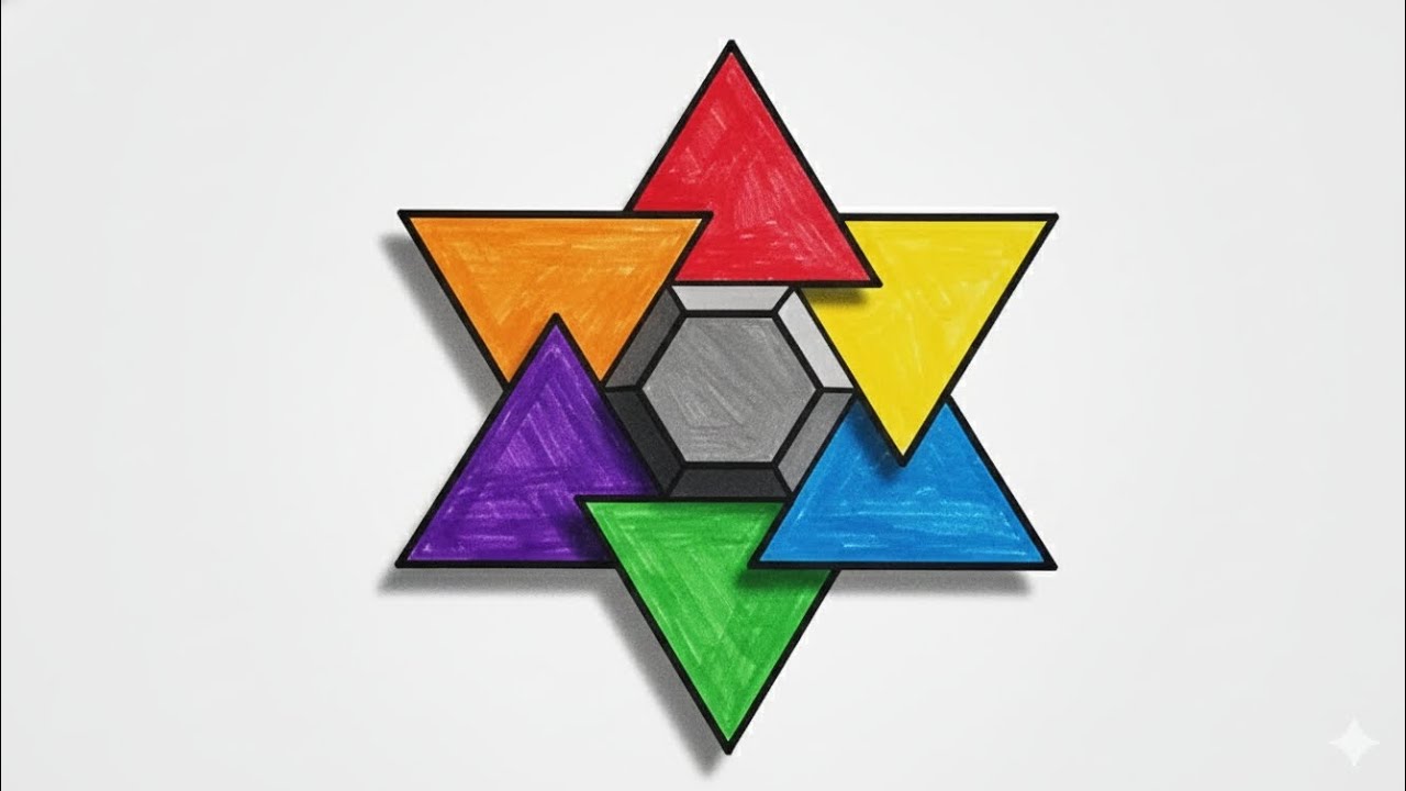 This Colorful 3D Optical Illusion Looks Impossible 😱 | Easy Geometric Drawing