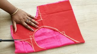 36Size Beautyfull Heart Shape Blouse Back Neck Design Cutting And Sching Blouse Designs